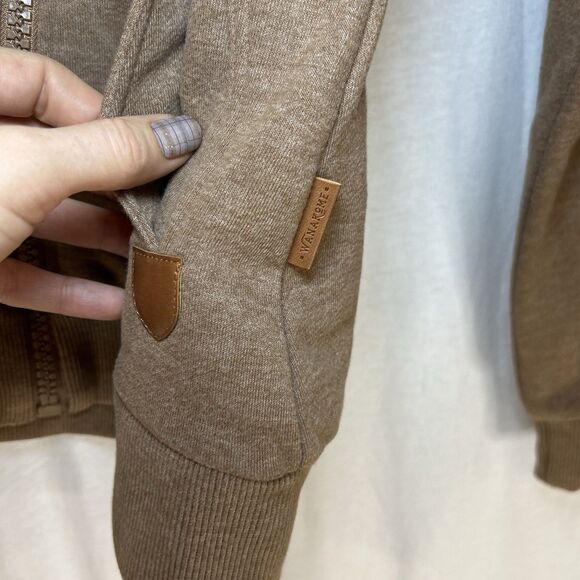 Wanakome Hestia Cowl Neck Full Zip Brown Hoodie Womens Size XS Jacket - Picture 3 of 12